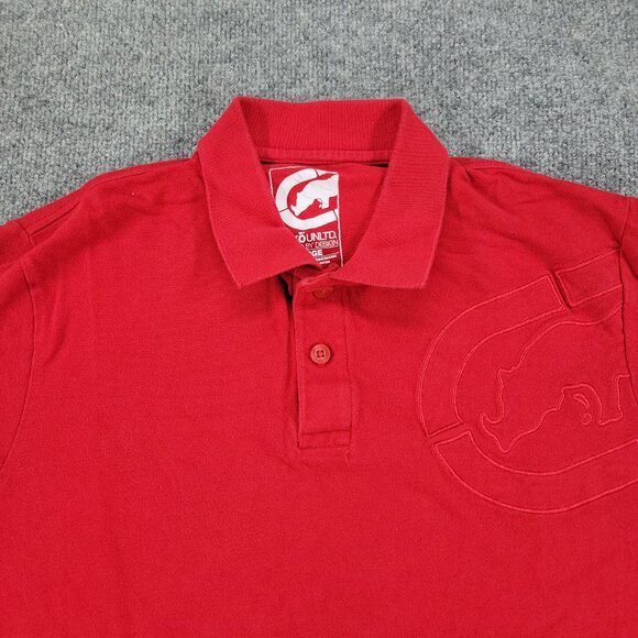 Ecko Unlimited Polo Shirt Men Large Red Short Sleeve Embroidered Logo Spell Out - Picture 2 of 15